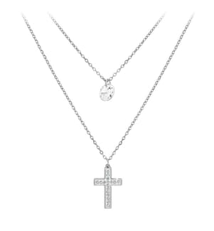 Collier multi rangs et croix par So Charm® - Argent