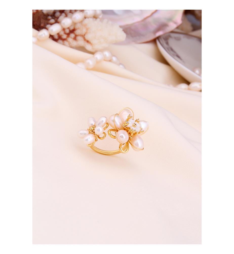 Bague en perles - blanche