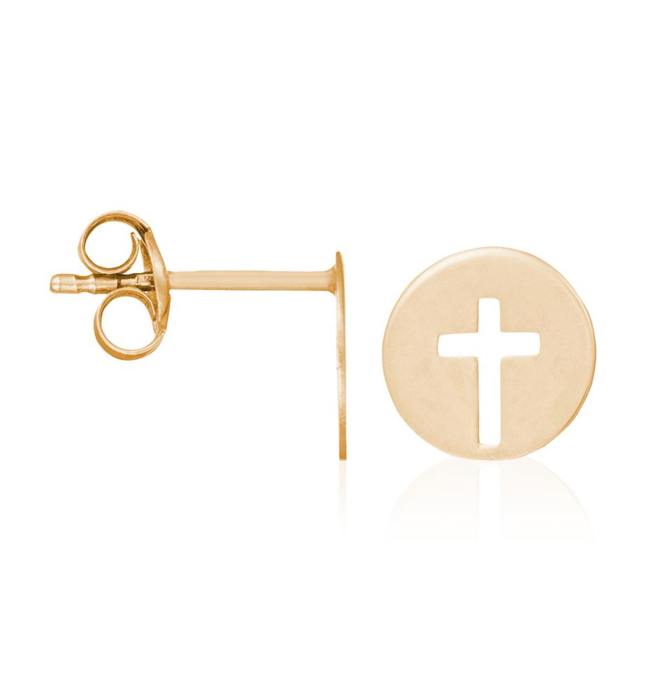 Earrings Golden Crosses - Yellow Gold