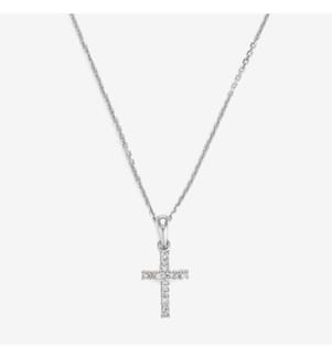 Pendentif Croix du Bonheur - Or Blanc 375/1000