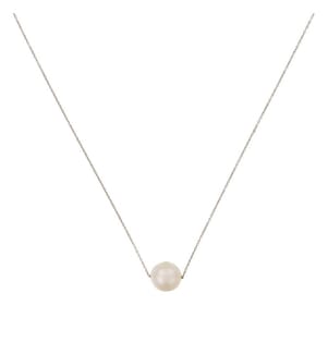 Collier Single pearl - Or Blanc