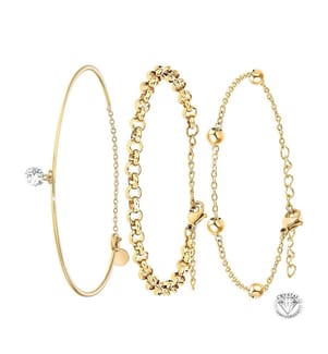 Lot de 3 bracelets - Doré