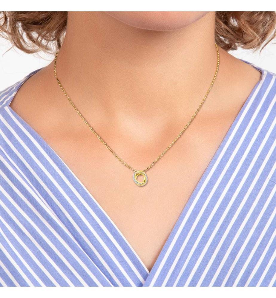 Collier orné de Cristaux scintillants - Doré