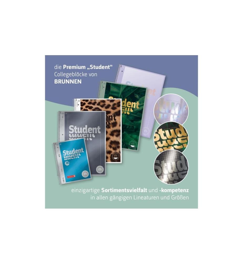 Brunnen Notizheft Premium Colour Code A4, kariert, 80 Blatt, Mint