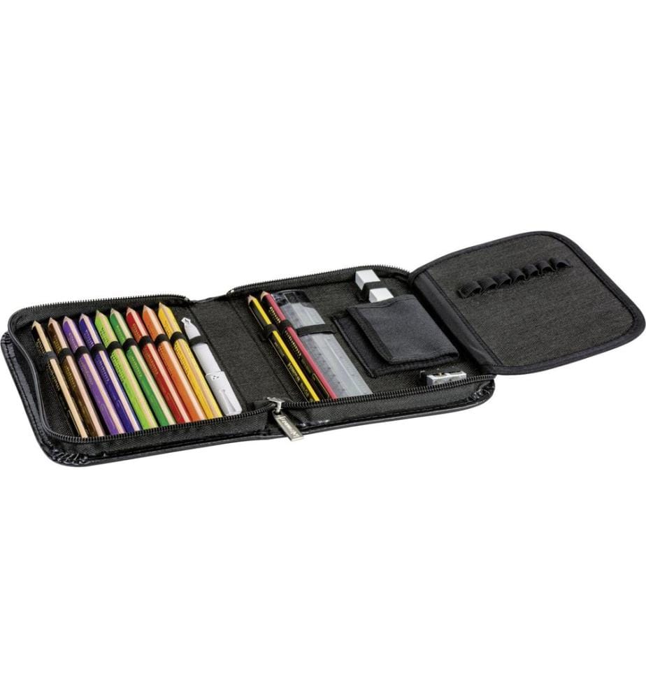 Brunnen Etui Leder Schwarz