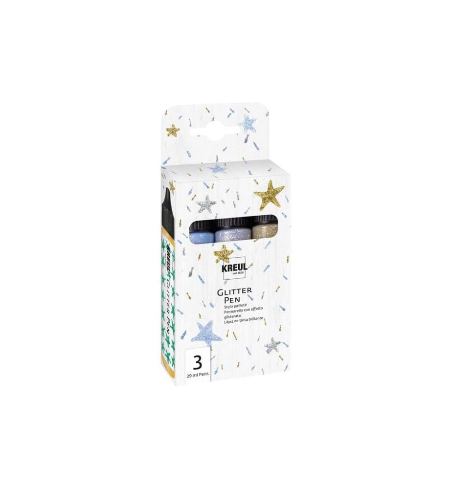 Set de feutres à effets Kreul Glitter 29 ml x 3 pièces