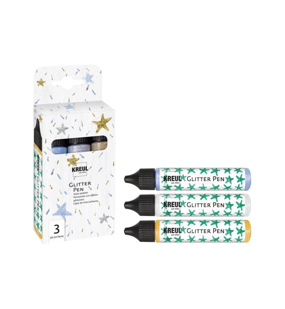 Set de feutres à effets Kreul Glitter 29 ml x 3 pièces