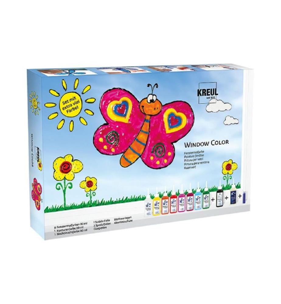 Kreul Window Paint Window Color Set 80 ml, 17-Piece