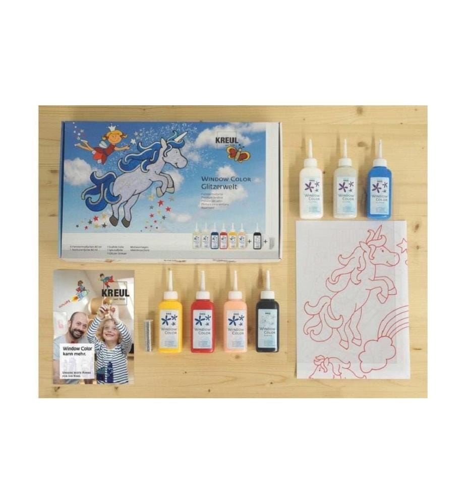 Kreul Peinture pour vitres Window Color Set Paillettes 80 ml x 6 pièces