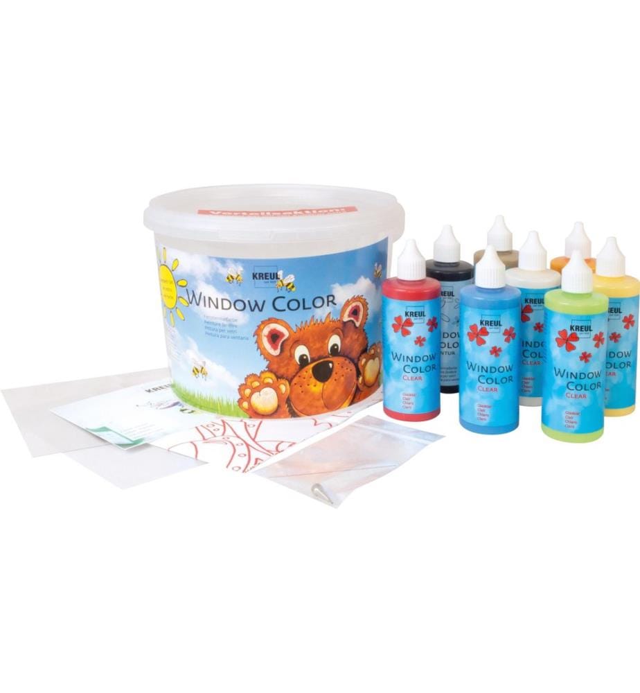 Pack de peinture pour vitres Creativ Company Window Color Powerpack Ours 11 pièces