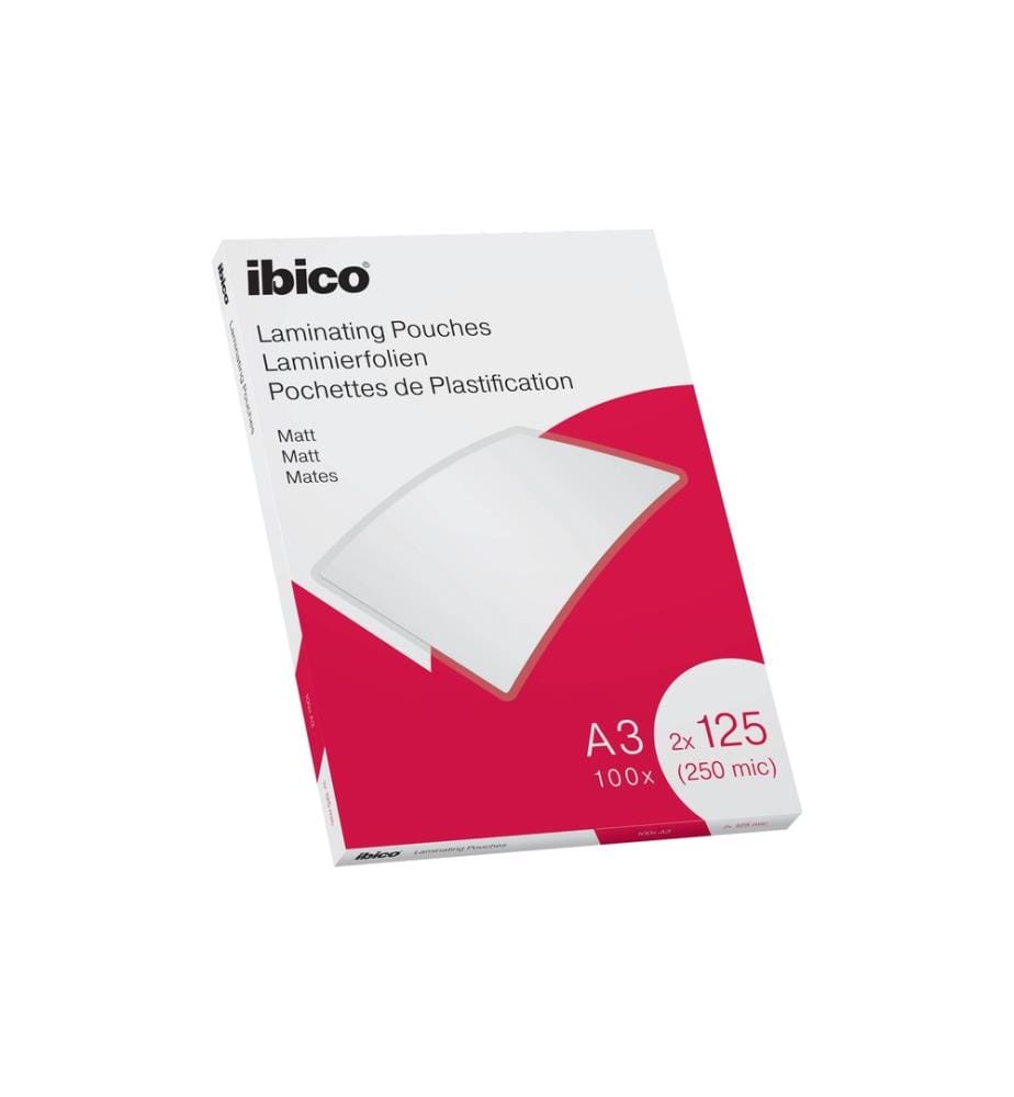 Ibico Pellicole per plastificazione A3, 125 µm, 100 pezzi, Impermeabile; Opaco