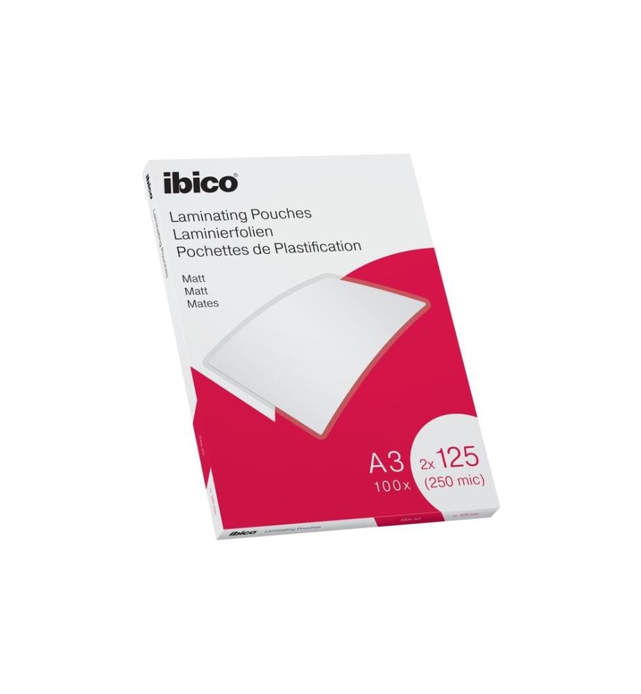 Ibico Pellicole per plastificazione A3, 125 µm, 100 pezzi, Impermeabile; Opaco