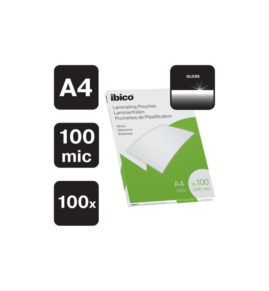 Feuilles de plastification Ibico Ibico A4, 100 µm, 100 pièces, hydrofuges