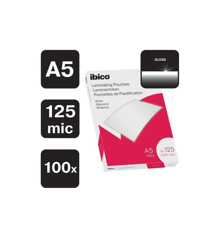 Ibico Laminierfolie Ibico A5, 125 µm, 100 Stück, Wasserabweisend