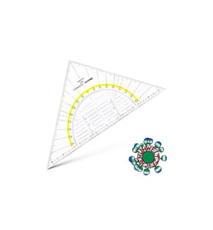 Aristo Équerre géométrique 22.5 cm avec facette et picots encreur