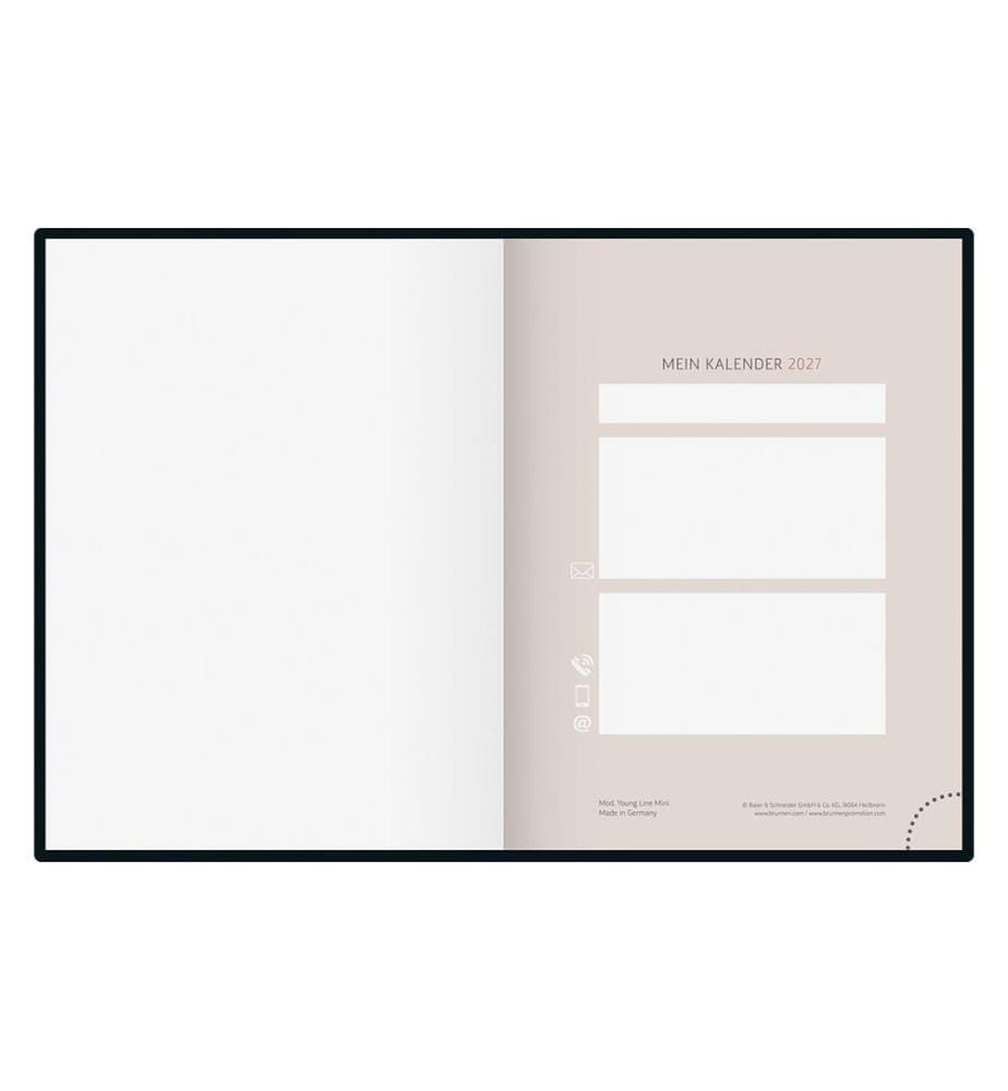 rido idé Agenda tascabile Premium Young Line Mini 2027 Feather A6, tessuto
