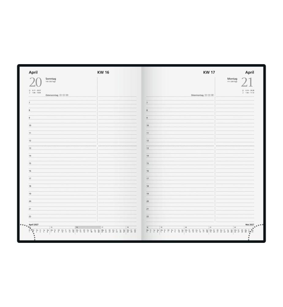 rido idé Calendrier livre mod. Chef Planning 2027 A5, plastique, bleu foncé