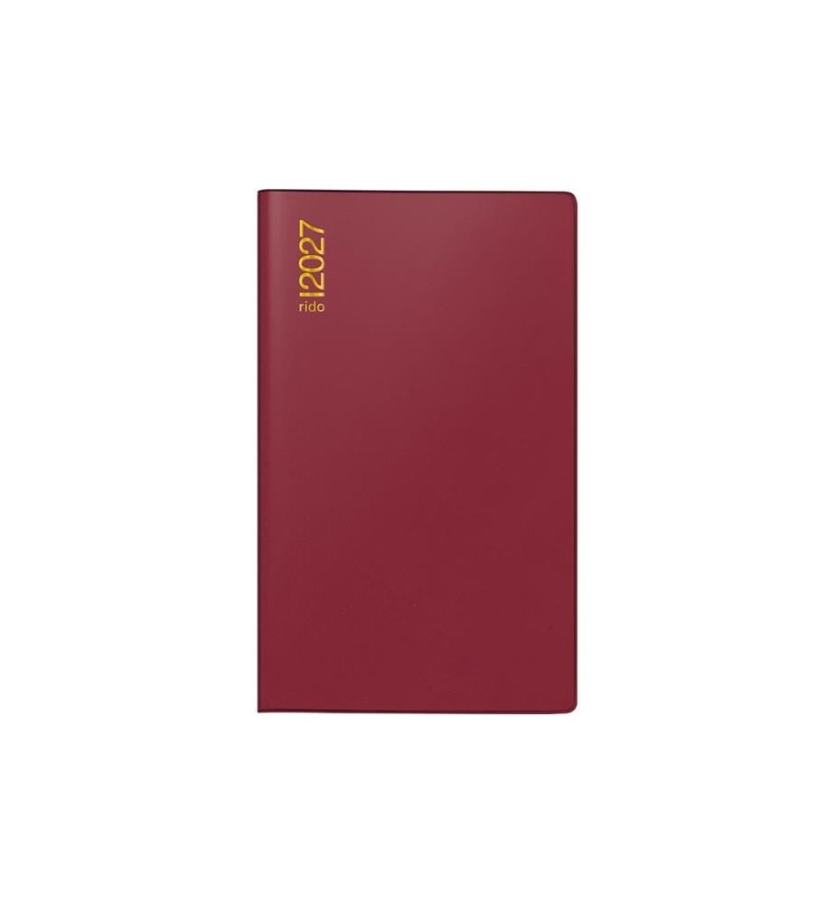 rido idé Agenda tascabile Mod. uni-planer 2027 A6 plastica, Bordeaux