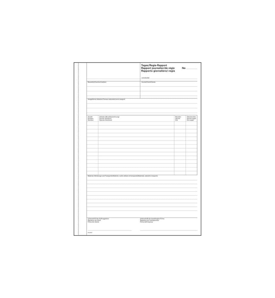 Favorit Bloc de duplication 220 x 297 mm, Rapports journaliers/de régie
