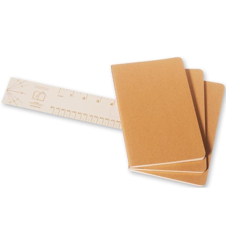 Moleskine Carnet A5 vierge, Marron clair, 3 pièces