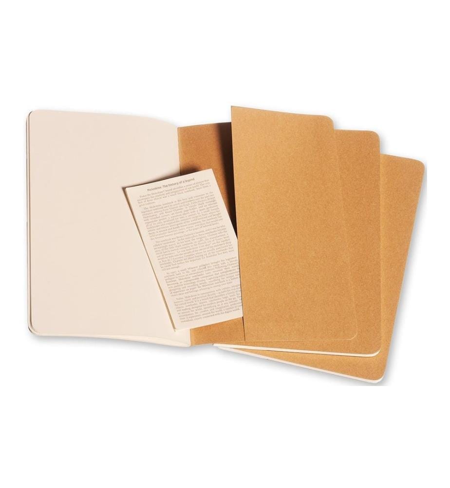 Moleskine Carnet A5 vierge, Marron clair, 3 pièces