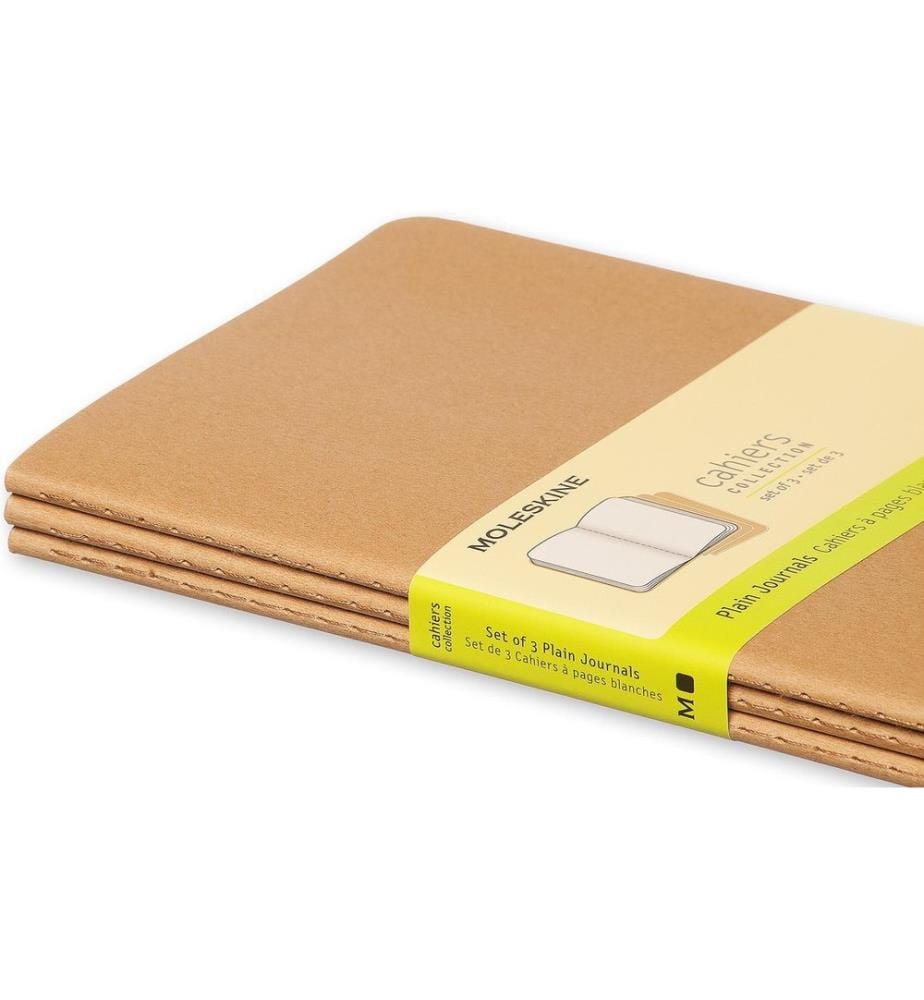 Moleskine Carnet A5 vierge, Marron clair, 3 pièces