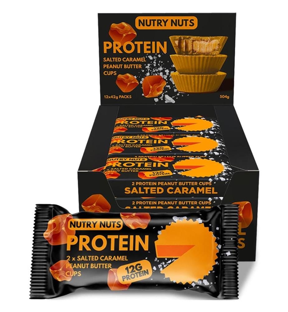 12x Nutry Nuts Salted Caramel Peanut Butter Cups - 2x21g