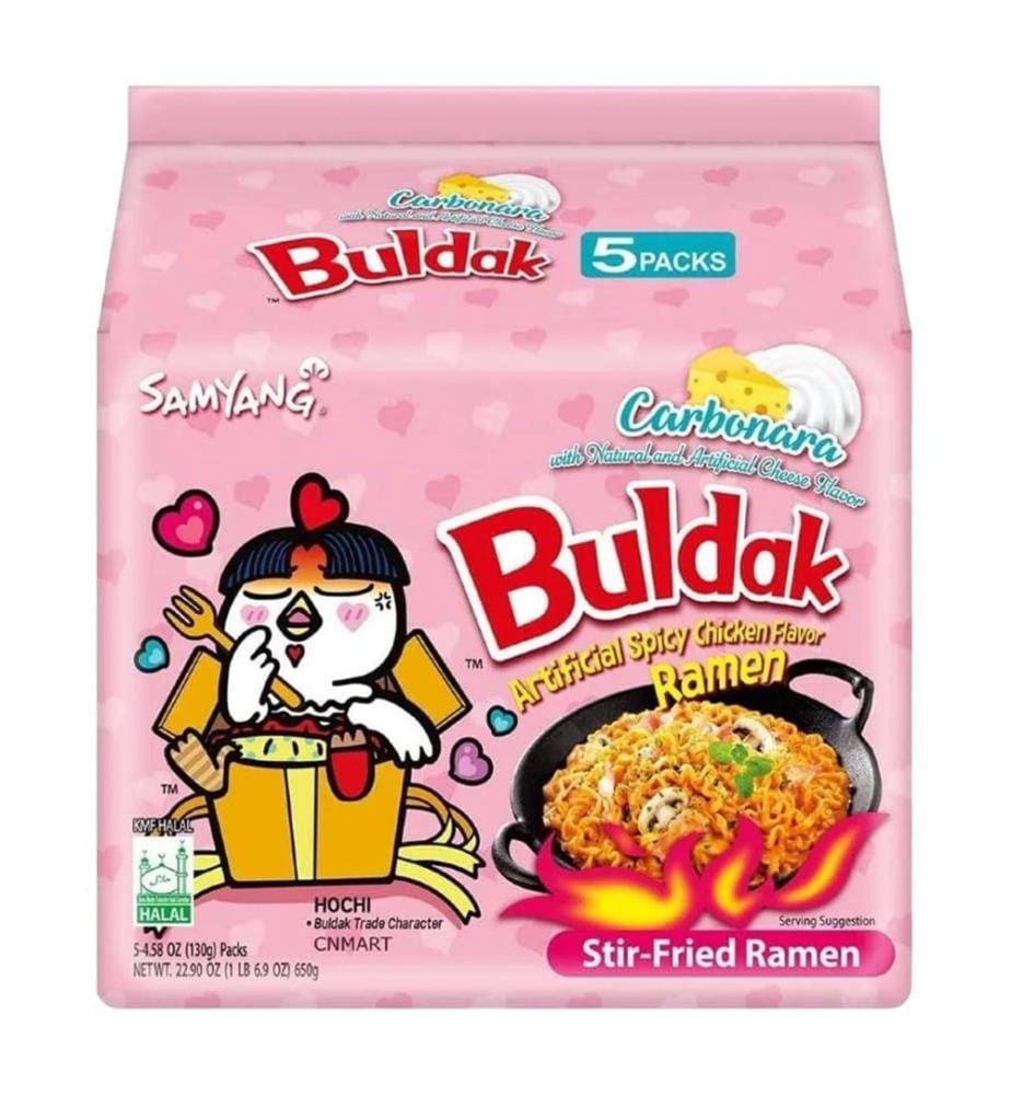 40x Samyang Buldak Hot Chicken Ramen Carbonara paquet de 5 - 130g - HALAL