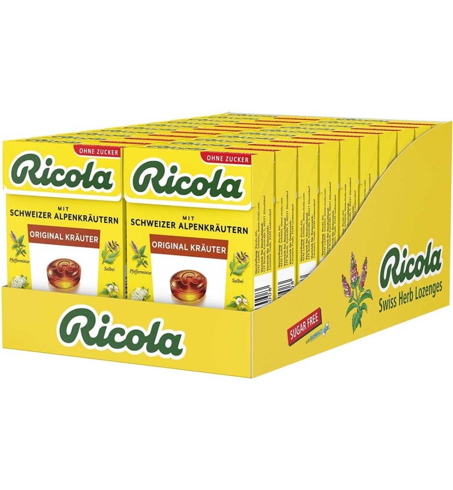 20x Boîte originale Ricola sans sucre - 50g