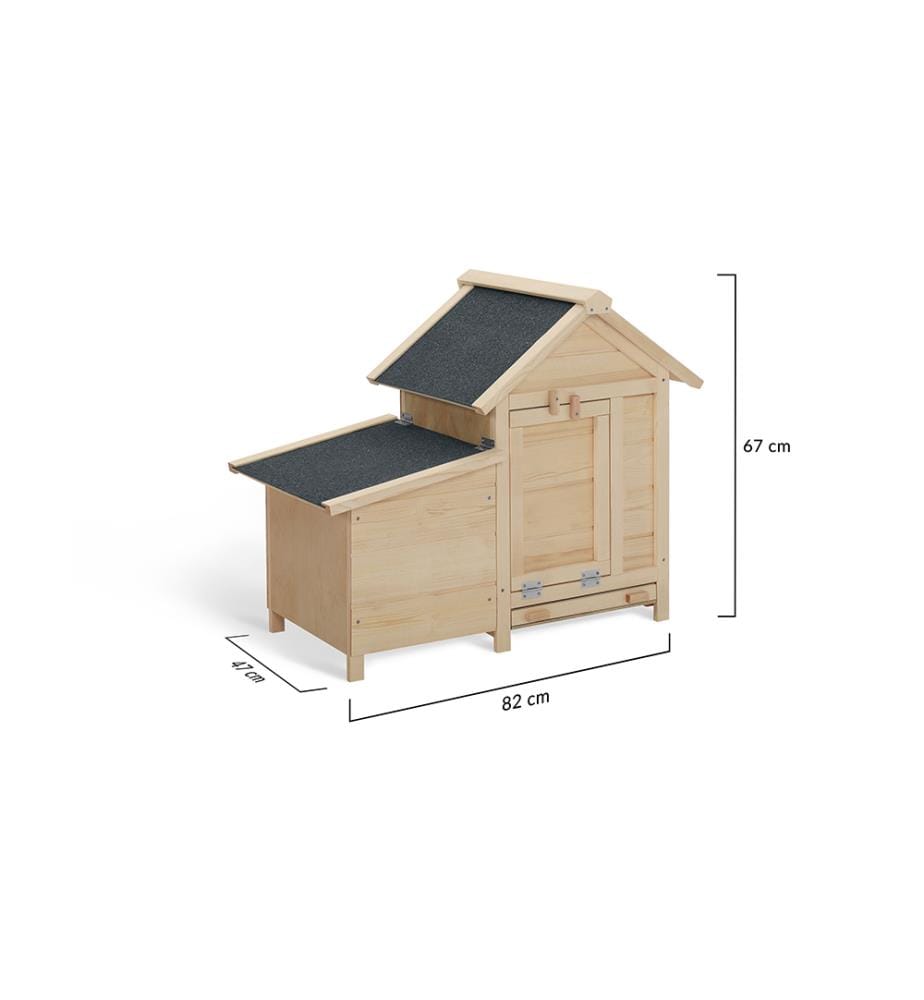 Poulailler Casita en bois avec pondoir intégré 82 x 47 x 67 cm - Brun CLair
