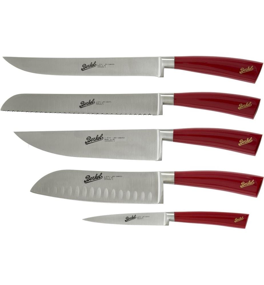 5er-Set Kochmesser – Rot