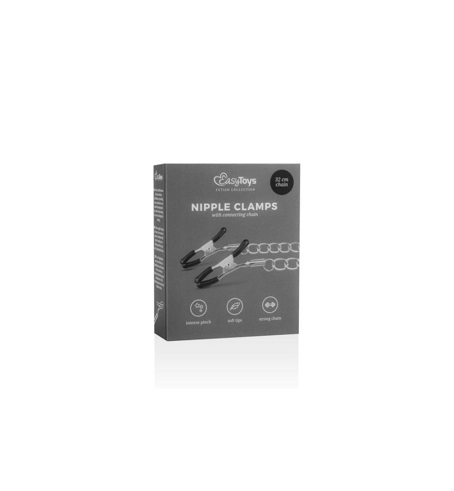 Easytoys Fetish Collection Klassische Nippelklemmen mit Kette Silber