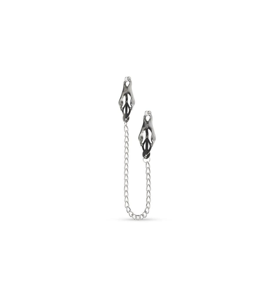 Easytoys Fetish Collection Japanische Kleeklammern mit Kette Silber