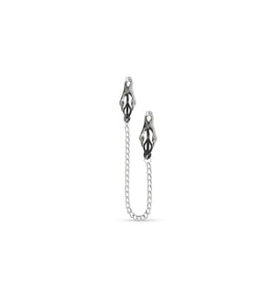 Easytoys Fetish Collection Japanische Kleeklammern mit Kette Silber