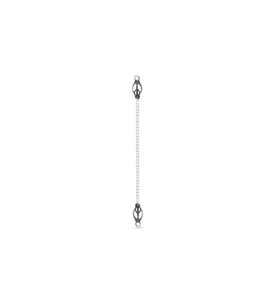 Easytoys Fetish Collection Japanische Kleeklammern mit Kette Silber