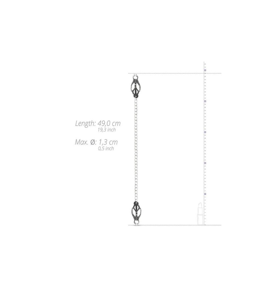 Easytoys Fetish Collection Japanische Kleeklammern mit Kette Silber