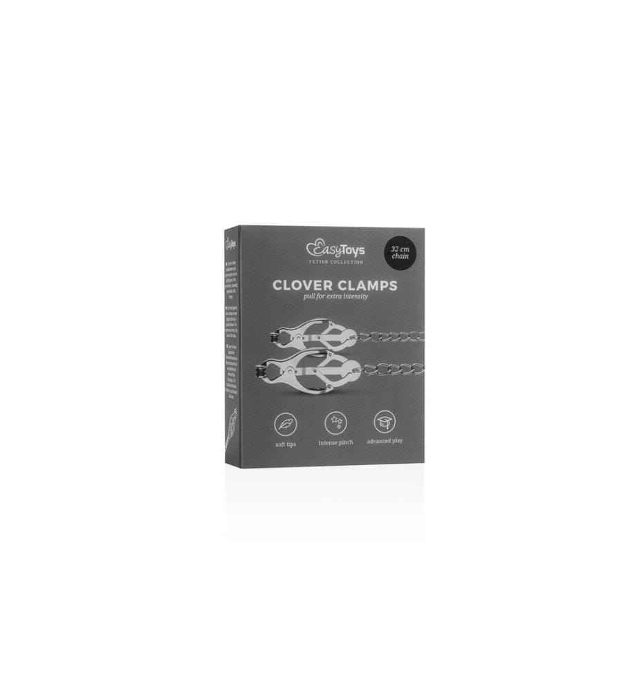 Easytoys Fetish Collection Japanische Kleeklammern mit Kette Silber
