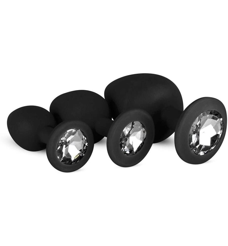 Easytoys Anal Plug aus Silikon mit Diamant Schwarz