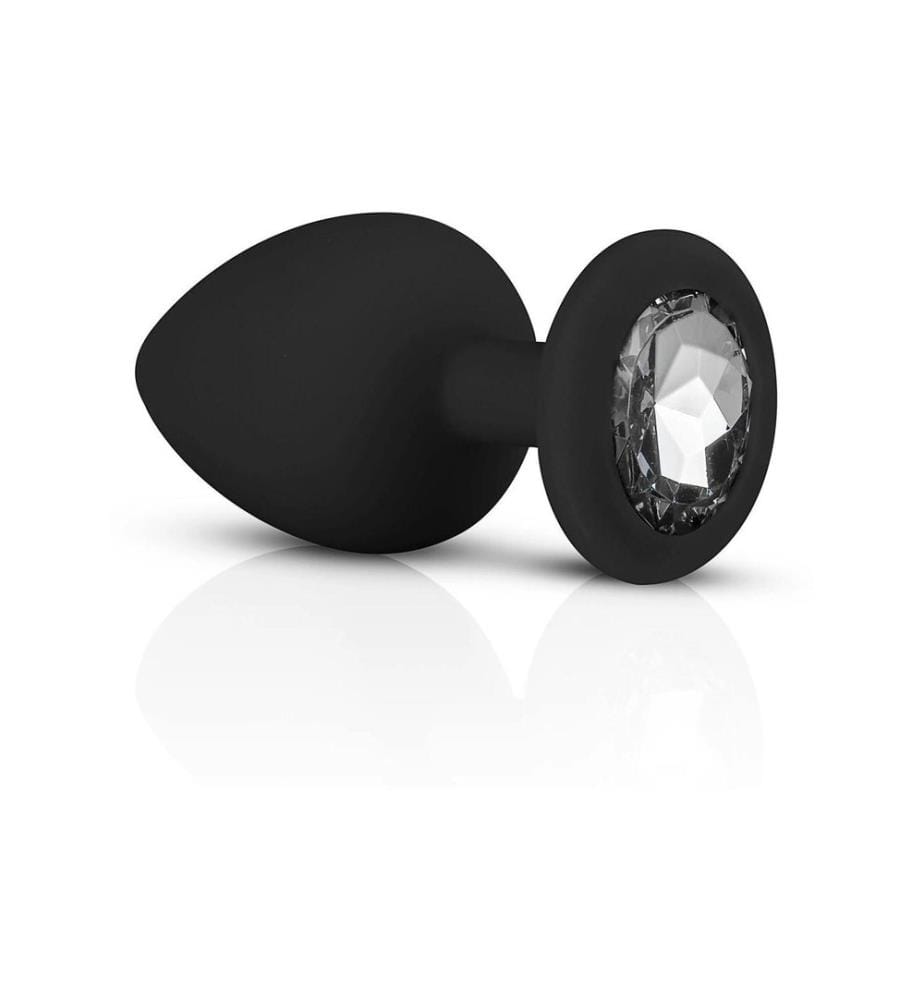 Easytoys Anal Plug aus Silikon mit Diamant Schwarz