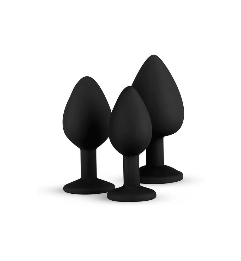 Easytoys Anal Plug aus Silikon mit Diamant Schwarz