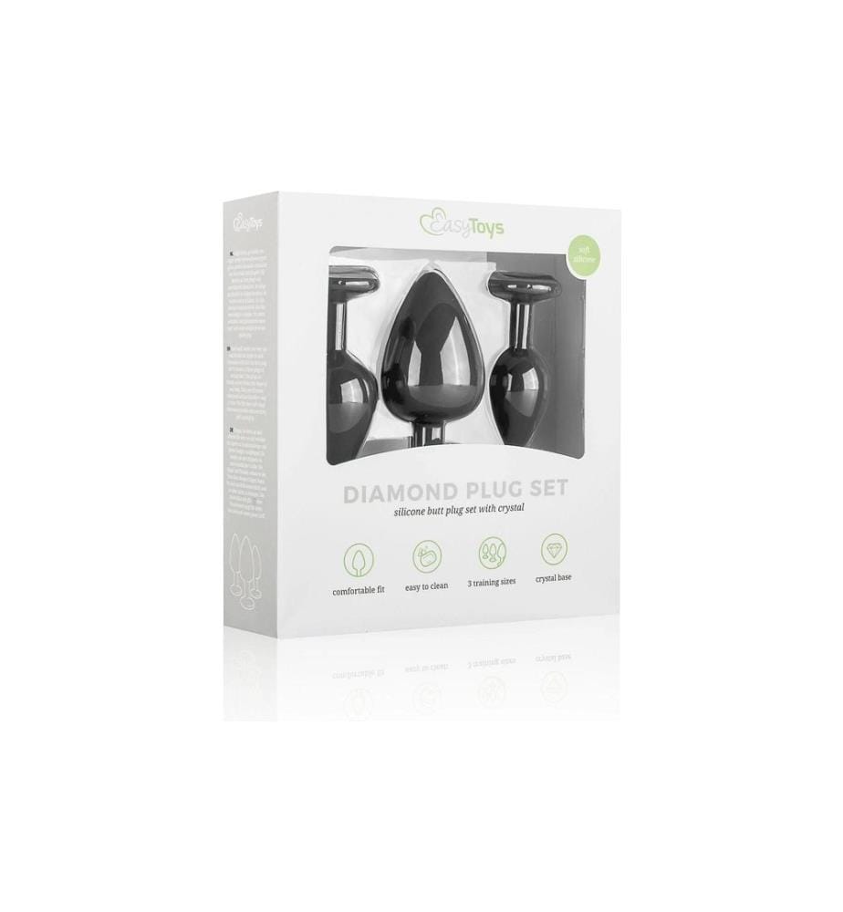 Easytoys Anal Plug aus Silikon mit Diamant Schwarz