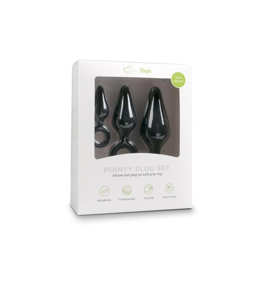 Easytoys Plug anal avec anneau de rappel Set Noir