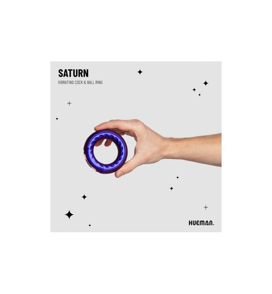 Anneau vibrant pour pénis/testicules Hueman Saturn Violet