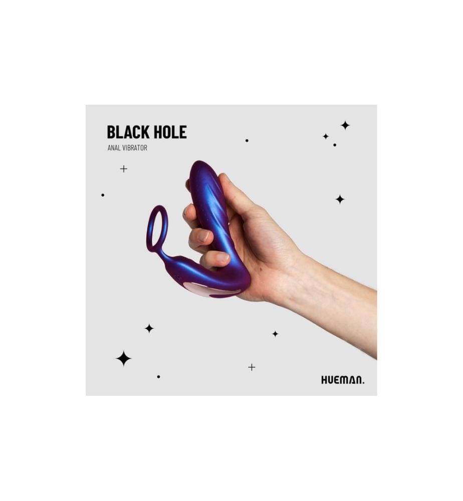 Hueman Black Hole Analvibrator mit Penisring Lila