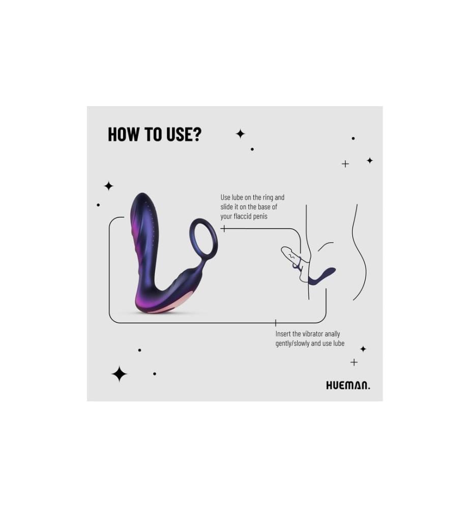 Hueman Black Hole Analvibrator mit Penisring Lila