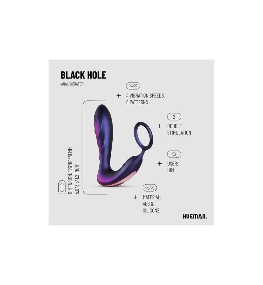 Hueman Black Hole Analvibrator mit Penisring Lila