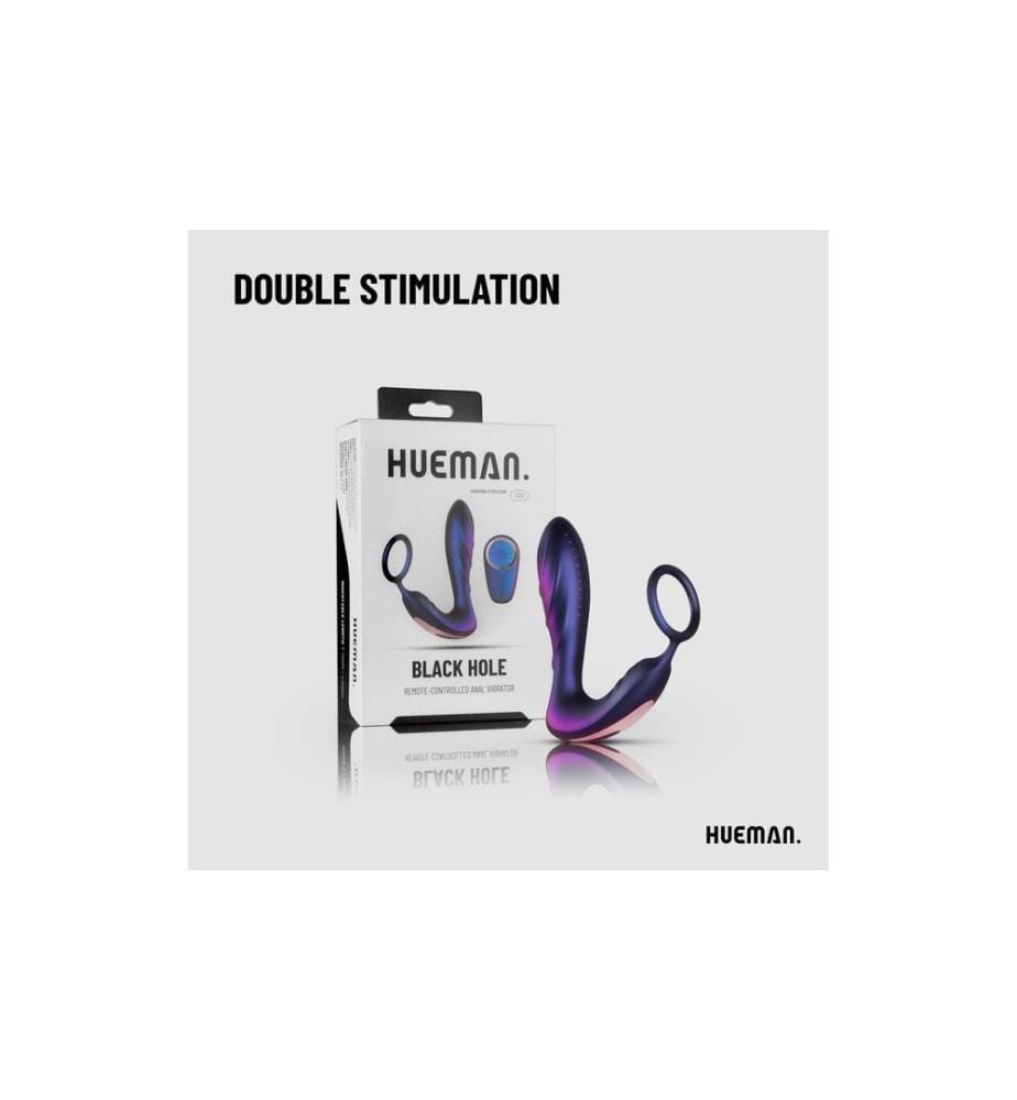 Hueman Black Hole Analvibrator mit Penisring Lila