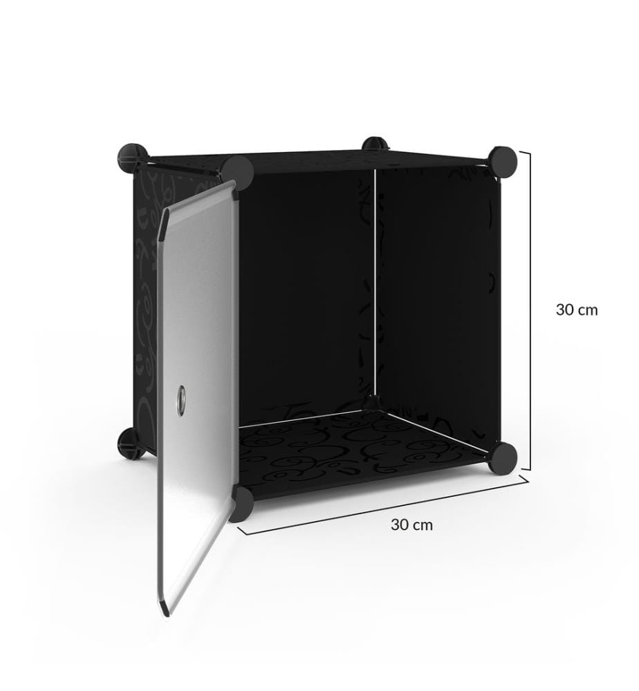 Armoire de rangement multifonction 16 cubes 143x36x178cm - Noir