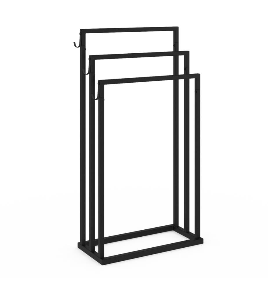 Porte-serviettes 3 niveaux en métal - Noir
