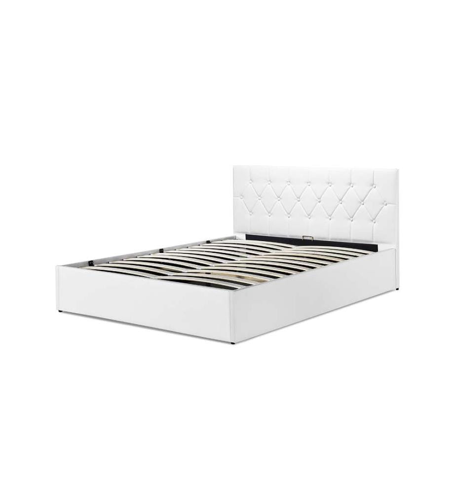 Lit Coffre avec Sommier Hannah 160x200cm - Blanc